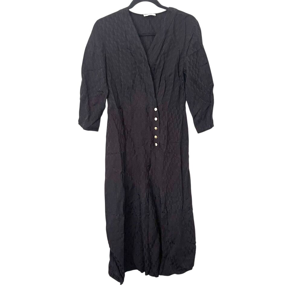 NEW NWT SANDRO Anaya Jacquard Midi Dress Black Sz 38‎ - Picture 3 of 7